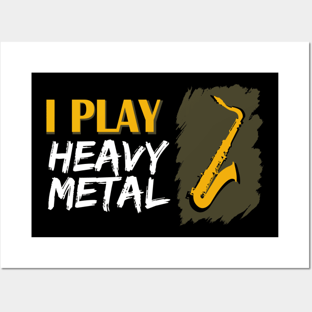 saxophone player heavy metal Wall Art by Lomitasu